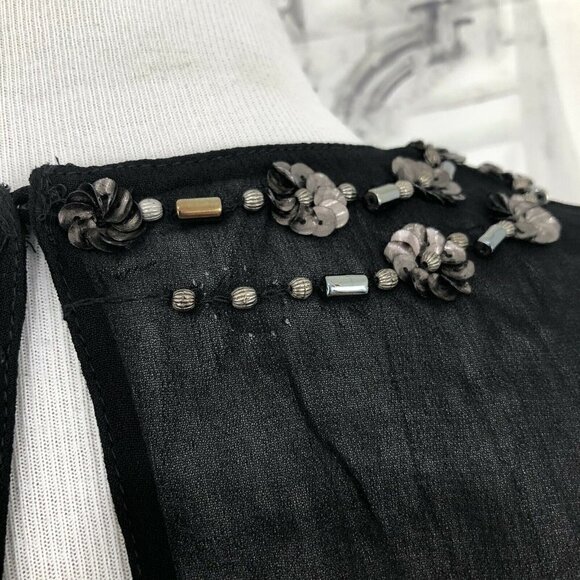 Zara Basic Size Small Black Sleeveless Blouse Shirt Tank Top Funeral Keyhole - Picture 8 of 9